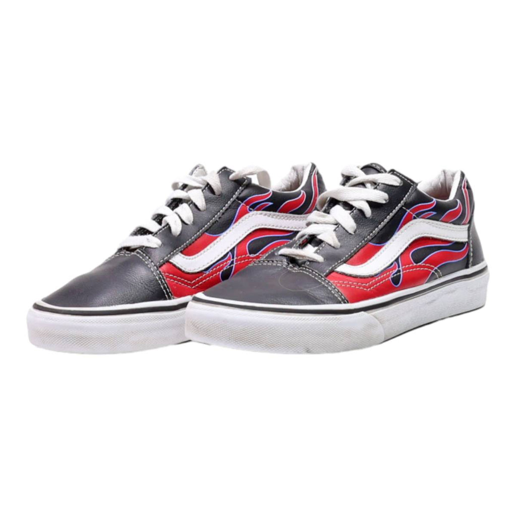 VANS Authentic Sneaker Trainers Black Leather Boys UK 3