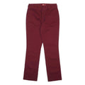 DICKIES Womens Cotton Blend Burgundy Slim Straight Trousers W31 L31 Workwear