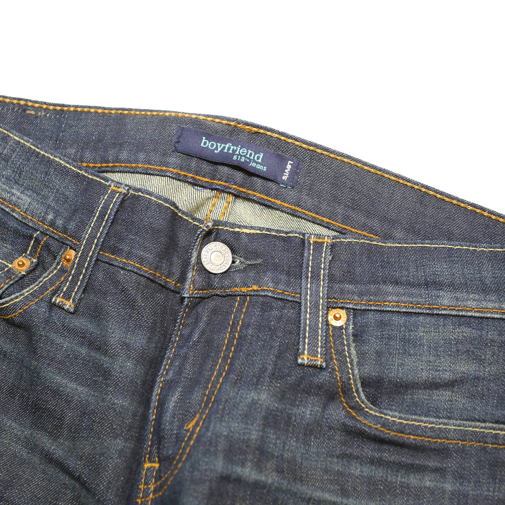 LEVI'S 513 Womens Jeans Blue Slim Straight Denim Medium W29 L30 Stylish Cotton