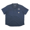 CARHARTT Mens Blue Work Shirt 2XL Button Pocket Logo Cotton Blend