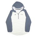 ADIDAS Mens White & Grey Outdoor Jacket M Polyester Blend Hooded Zip