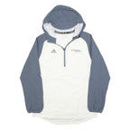 ADIDAS Mens White & Grey Outdoor Jacket M Polyester Blend Hooded Zip