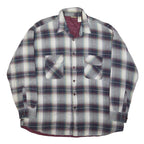 SPORTS AFIELD Mens Grey Brown Checked Shirt 2XL Cotton Blend Casual Lightweight