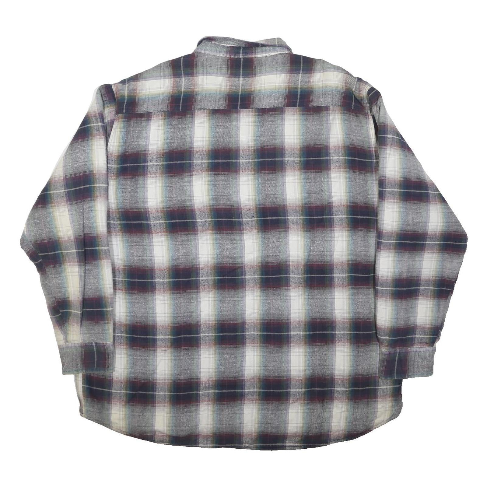 SPORTS AFIELD Mens Grey Brown Checked Shirt 2XL Cotton Blend Casual Lightweight