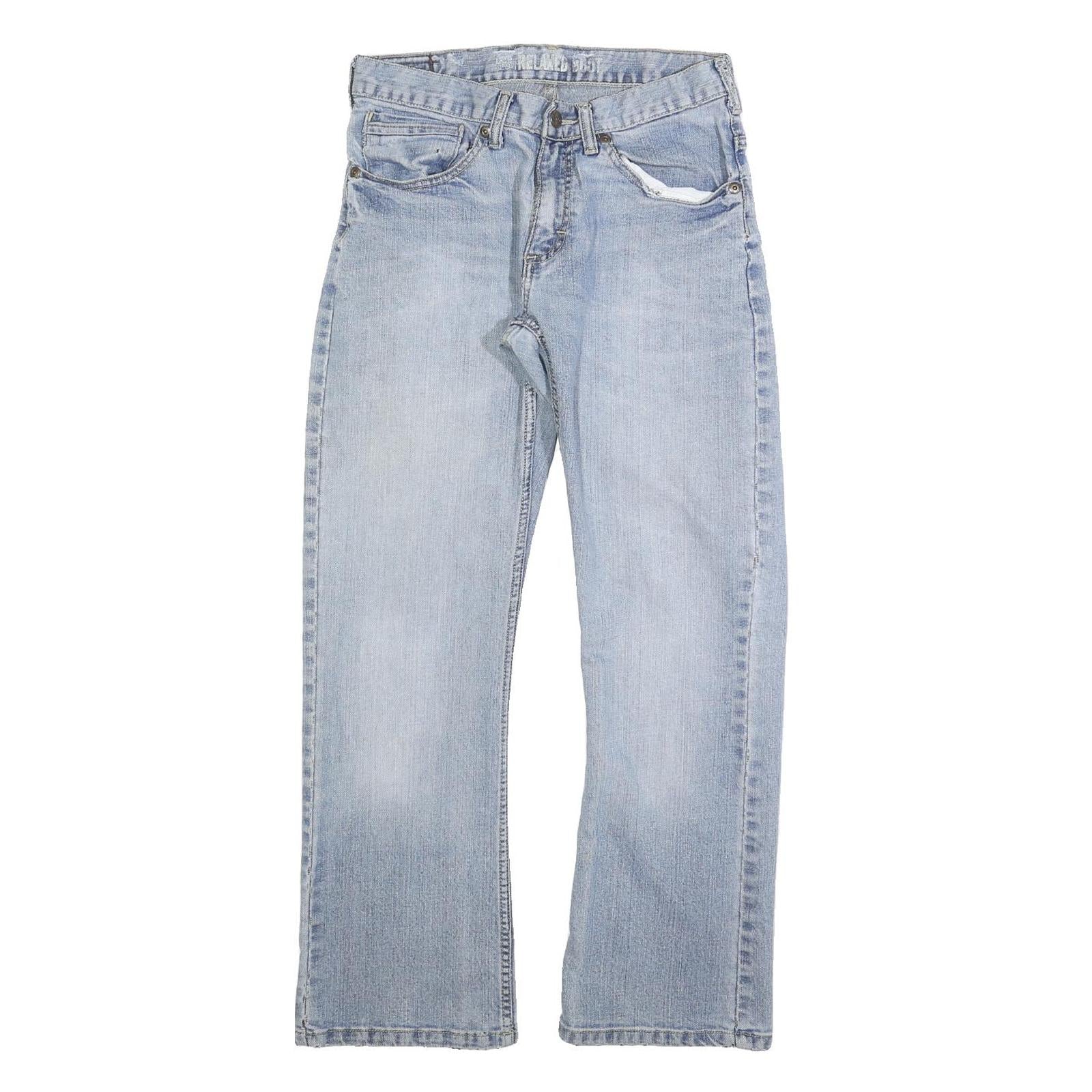 LEE Mens Jeans Blue Relaxed Straight Denim Light W30 L28 Casual Wear Zip Closure