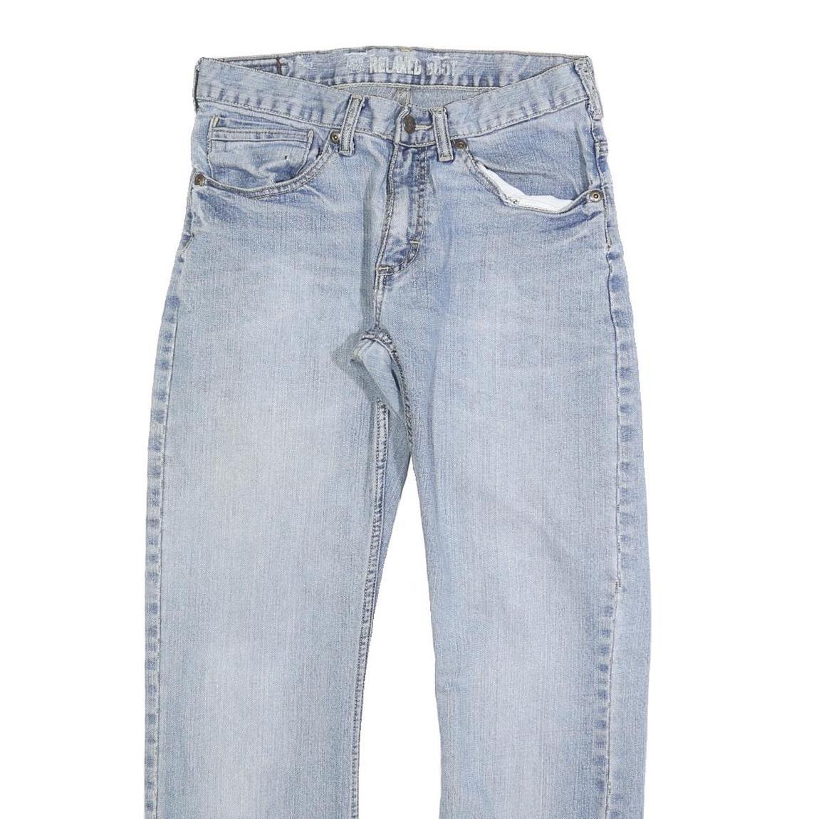 LEE Mens Jeans Blue Relaxed Straight Denim Light W30 L28 Casual Wear Zip Closure