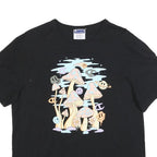 CHAMPION Mens Black Graphic T-Shirt M Short Sleeve Crew Neck Cotton Blend