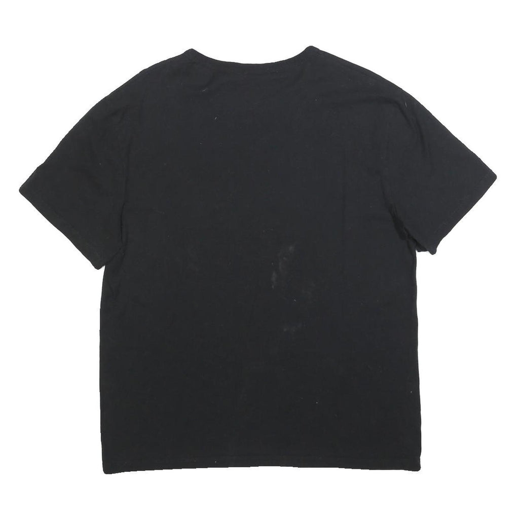 CHAMPION Mens Black Graphic T-Shirt M Short Sleeve Crew Neck Cotton Blend