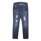 7 FOR ALL MANKIND Womens Slim Skinny Denim Medium Wash W28 L28 Distressed Jeans