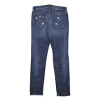 7 FOR ALL MANKIND Womens Slim Skinny Denim Medium Wash W28 L28 Distressed Jeans