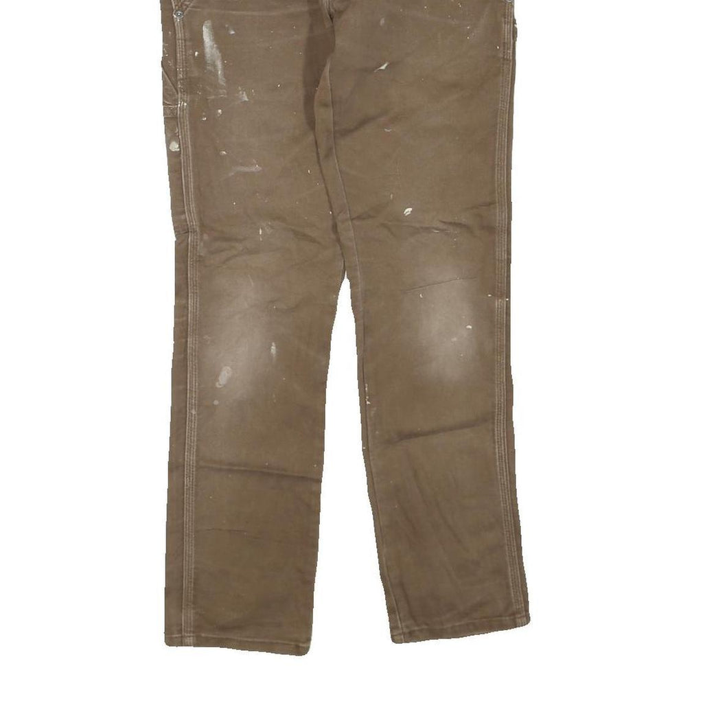 DICKIES Mens Jeans Brown Regular Straight Denim W29 L30 Workwear Zip Closure