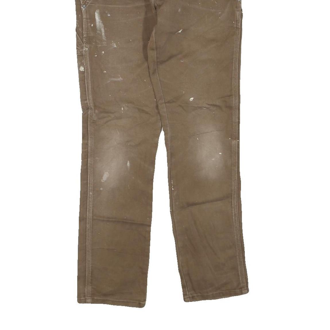 DICKIES Mens Jeans Brown Regular Straight Denim W29 L30 Workwear Zip Closure