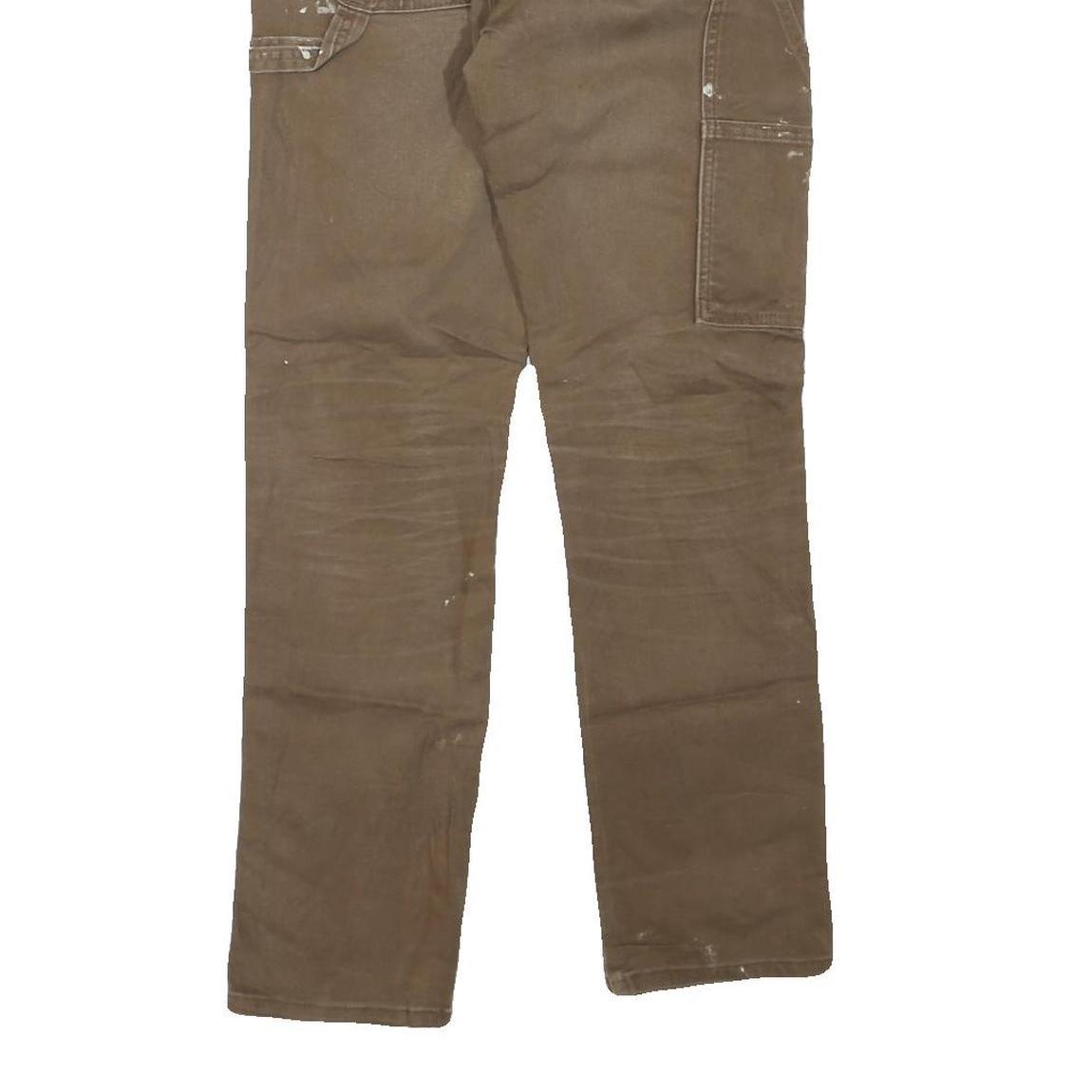 DICKIES Mens Jeans Brown Regular Straight Denim W29 L30 Workwear Zip Closure