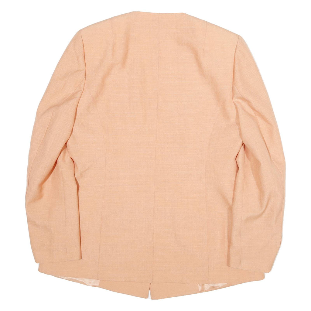 HERMAN LANGE Womens Peach Wool Blend Tailored Jacket M Button Plain Elegant