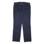 TOMMY HILFIGER Womens Cotton Blend Navy Regular Fit Straight Trousers W34 L32