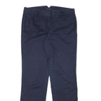 TOMMY HILFIGER Womens Cotton Blend Navy Regular Fit Straight Trousers W34 L32