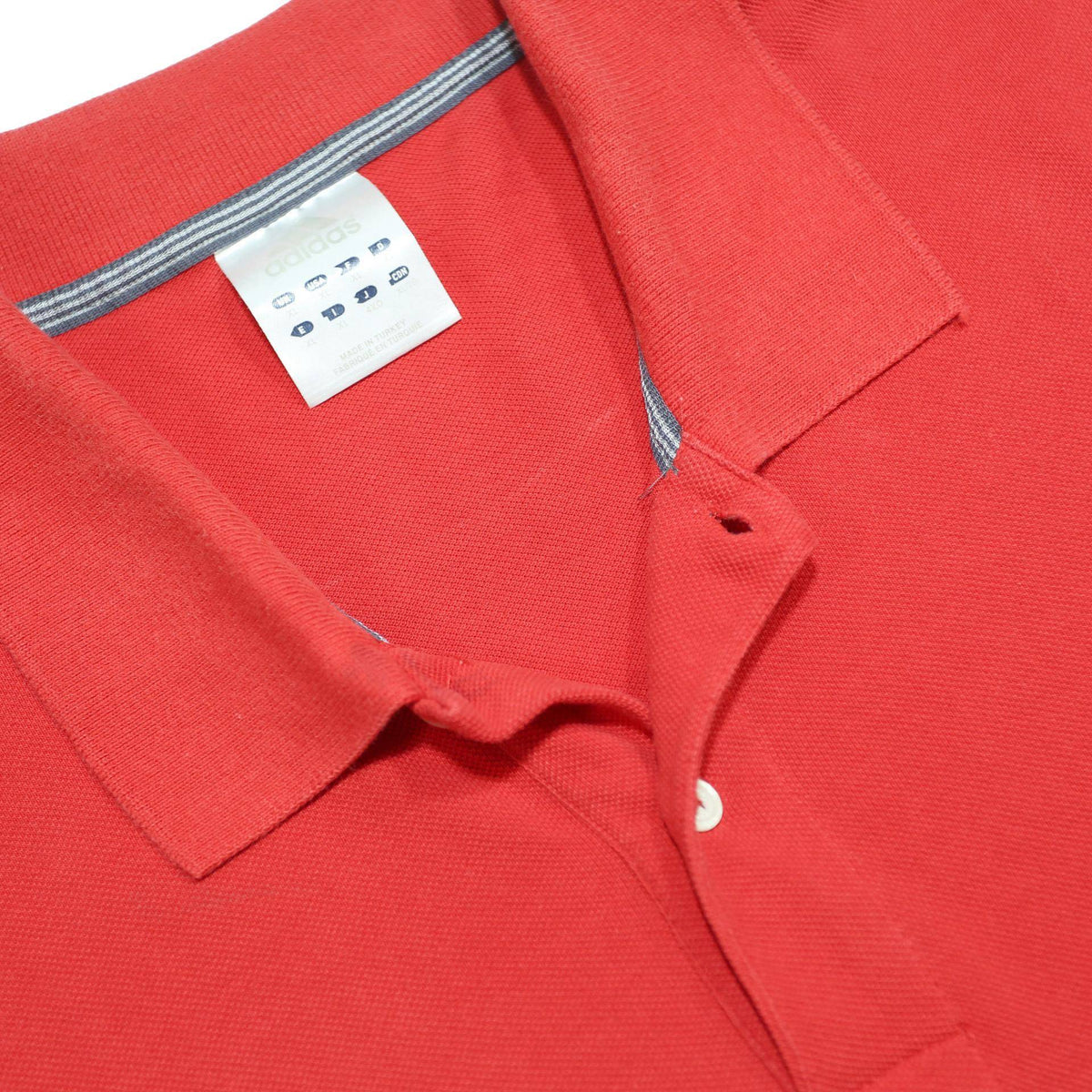 ADIDAS Mens Red Short Sleeve Plain Polo Shirt XL Casual Sport
