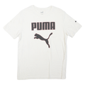 PUMA Mens White L Cotton Blend Graphic T-Shirt Short Sleeve Crew Neck Sport