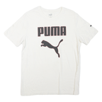 PUMA Mens White L Cotton Blend Graphic T-Shirt Short Sleeve Crew Neck Sport