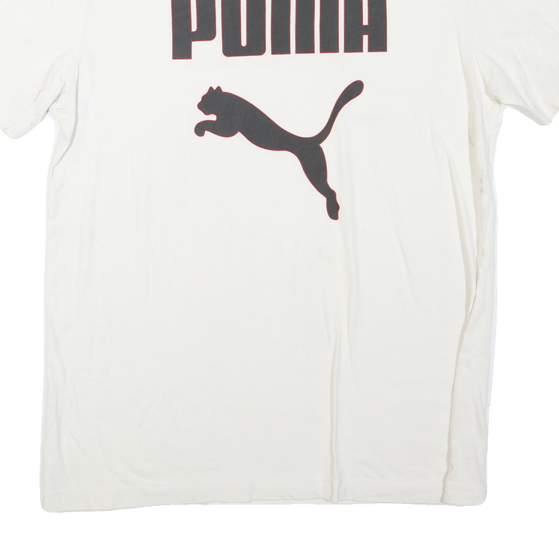 PUMA Mens White L Cotton Blend Graphic T-Shirt Short Sleeve Crew Neck Sport