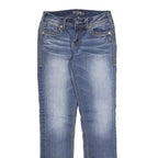 SILVER Womens Slim Blue Denim Light W28 L31 Stylish Cotton Blend Zip Jeans