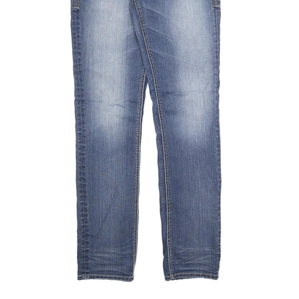 SILVER Womens Slim Blue Denim Light W28 L31 Stylish Cotton Blend Zip Jeans