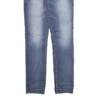 SILVER Womens Slim Blue Denim Light W28 L31 Stylish Cotton Blend Zip Jeans