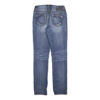 SILVER Womens Slim Blue Denim Light W28 L31 Stylish Cotton Blend Zip Jeans