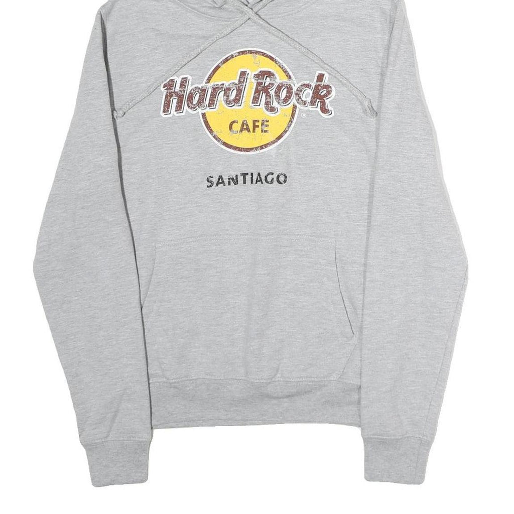 HARD ROCK CAFE Mens Grey Hoodie S Santiago Logo Cotton Casual Pullover