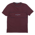 FRED PERRY Mens Maroon Classic T-Shirt S Short Sleeve Crew Neck Logo Print