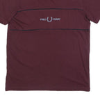 FRED PERRY Mens Maroon Classic T-Shirt S Short Sleeve Crew Neck Logo Print