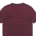 FRED PERRY Mens Maroon Classic T-Shirt S Short Sleeve Crew Neck Logo Print