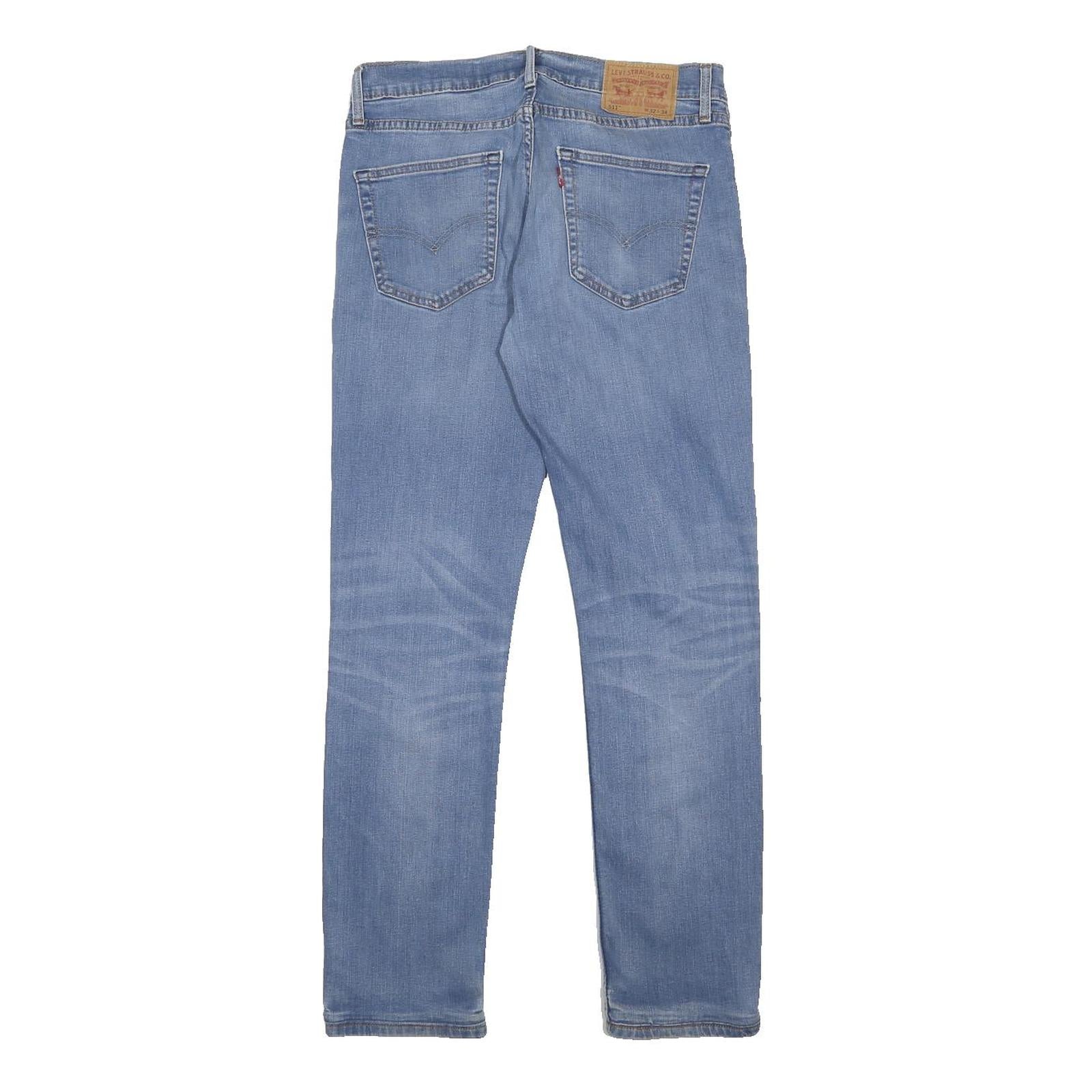 LEVI'S 511 Mens Slim Light Blue Denim Jeans W32 L30 Cotton Blend Zip Slim Fit