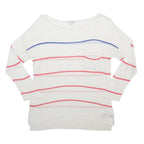 GAP Womens White Red & Blue Patterned Jumper Crew Neck Basic Knit S Casual