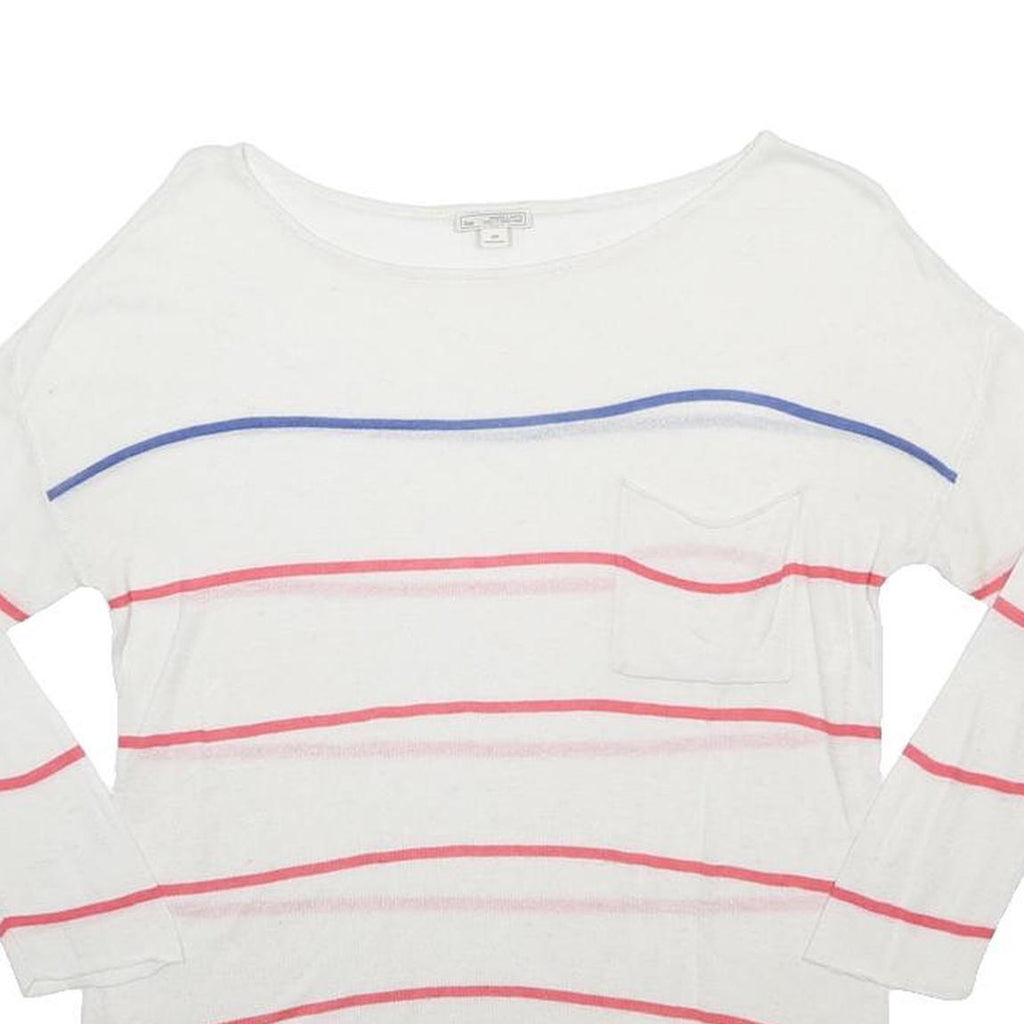 GAP Womens White Red & Blue Patterned Jumper Crew Neck Basic Knit S Casual