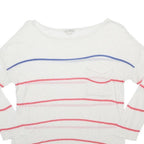 GAP Womens White Red & Blue Patterned Jumper Crew Neck Basic Knit S Casual