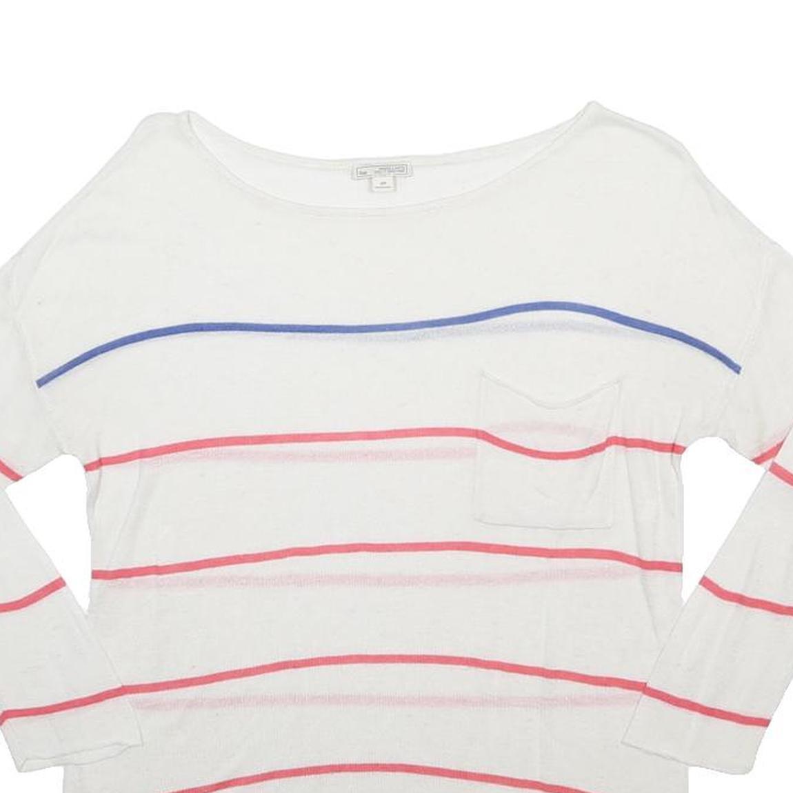 GAP Womens White Red & Blue Patterned Jumper Crew Neck Basic Knit S Casual