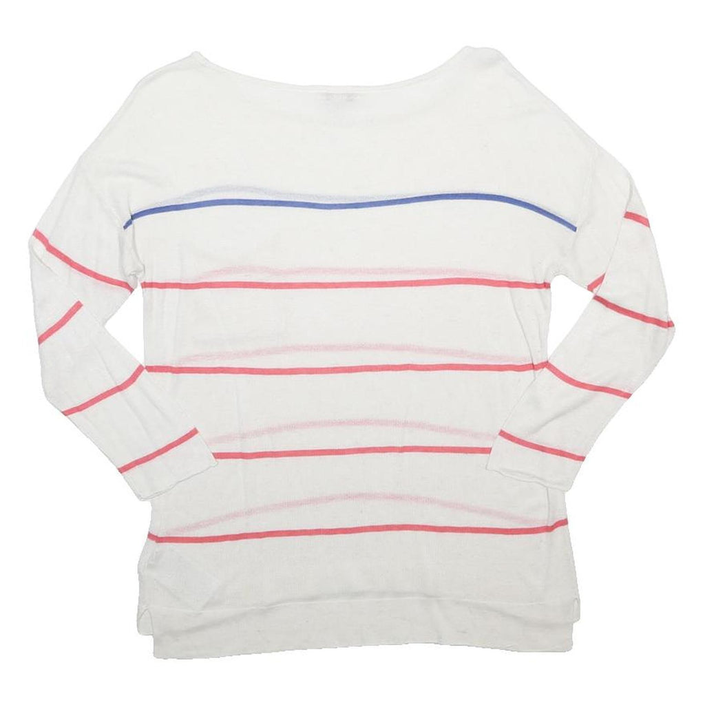 GAP Womens White Red & Blue Patterned Jumper Crew Neck Basic Knit S Casual