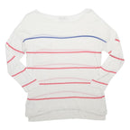 GAP Womens White Red & Blue Patterned Jumper Crew Neck Basic Knit S Casual