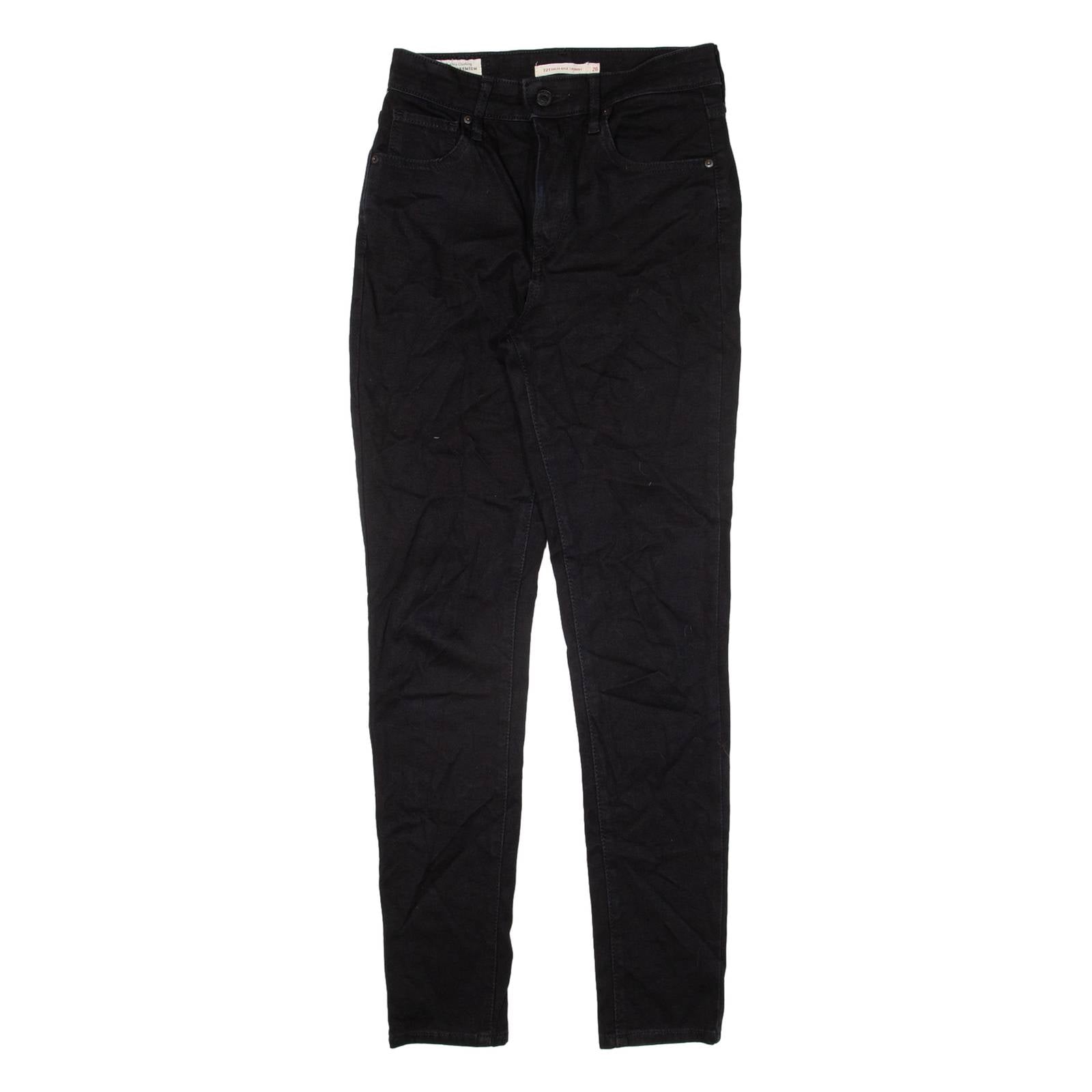 LEVI'S 721 BIG E High Rise Womens Jeans Black Slim Skinny W26 L28