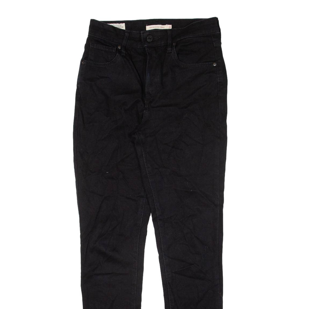 LEVI'S 721 BIG E High Rise Womens Jeans Black Slim Skinny W26 L28