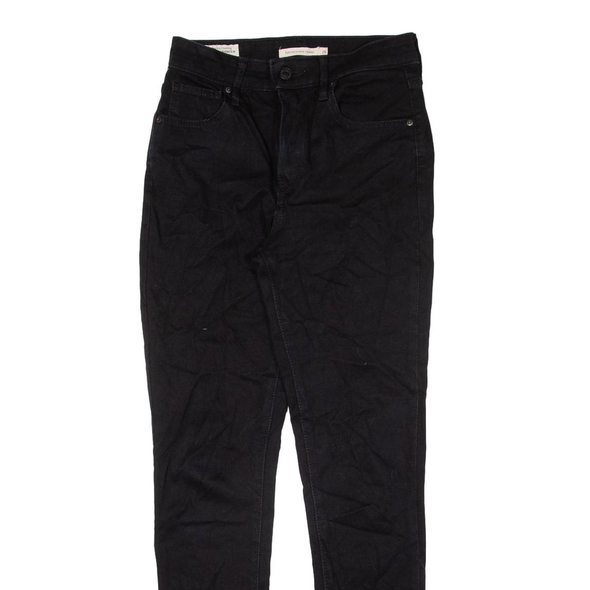 LEVI'S 721 BIG E High Rise Womens Jeans Black Slim Skinny W26 L28