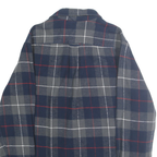 JACHS Mens Blue Grey Red Check Shirt M Cotton Casual Button Pocket