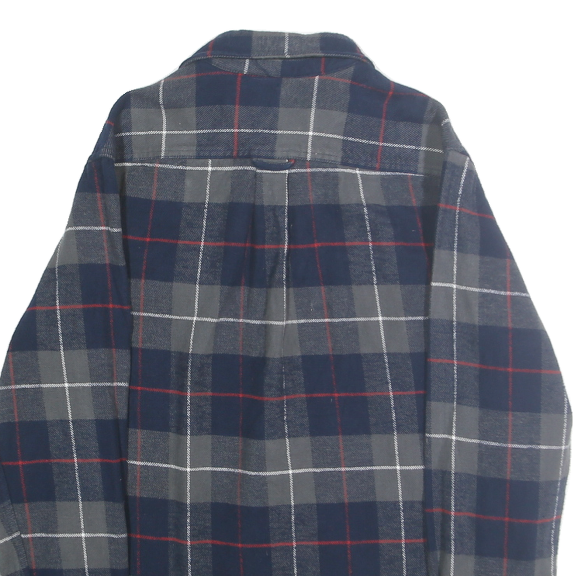 JACHS Mens Blue Grey Red Check Shirt M Cotton Casual Button Pocket