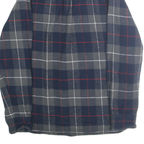 JACHS Mens Blue Grey Red Check Shirt M Cotton Casual Button Pocket