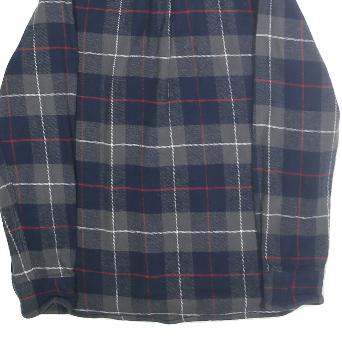 JACHS Mens Blue Grey Red Check Shirt M Cotton Casual Button Pocket