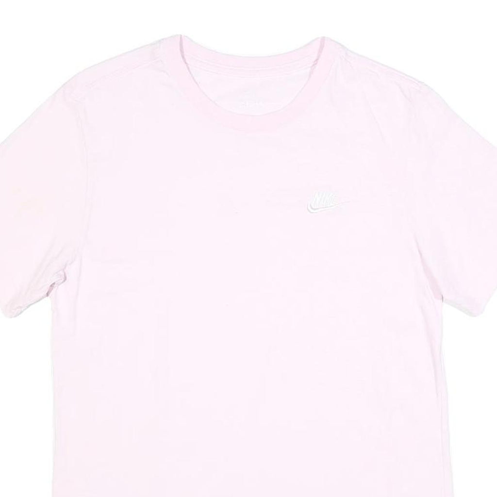 NIKE Womens Pink T-Shirt S Short Sleeve Crew Neck S Logo Cotton Blend