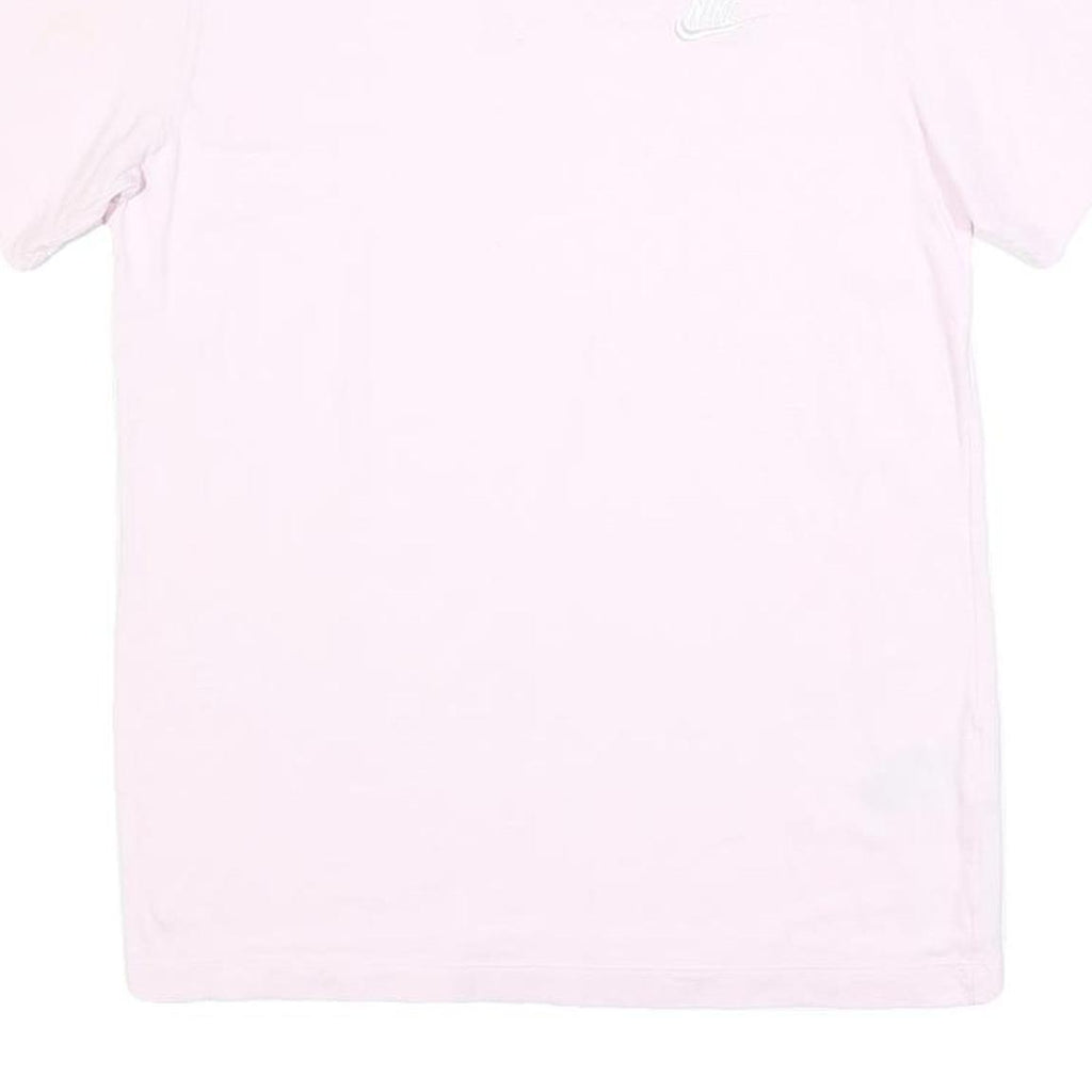 NIKE Womens Pink T-Shirt S Short Sleeve Crew Neck S Logo Cotton Blend