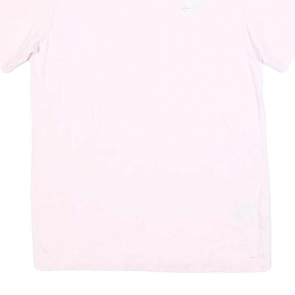 NIKE Womens Pink T-Shirt S Short Sleeve Crew Neck S Logo Cotton Blend