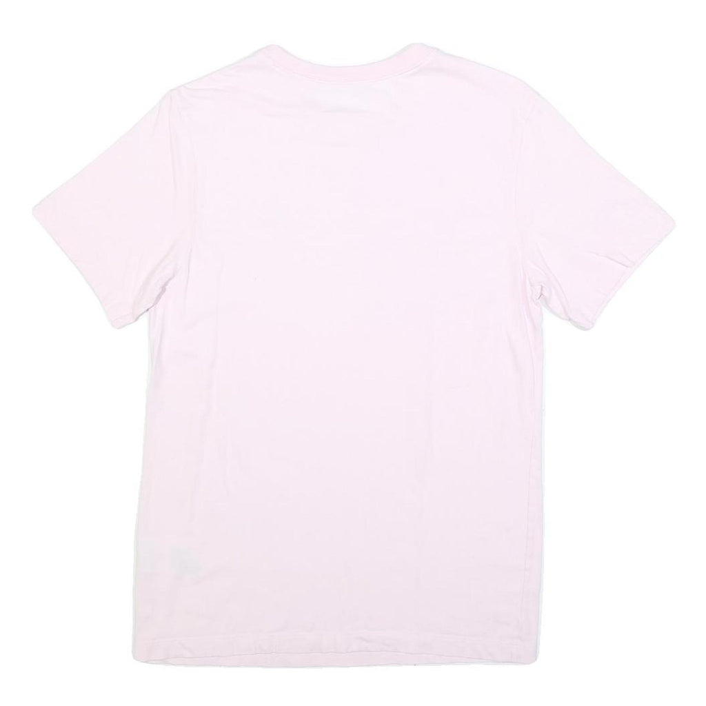 NIKE Womens Pink T-Shirt S Short Sleeve Crew Neck S Logo Cotton Blend